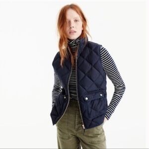 J Crew Pleated Vest Navy Front Pocket